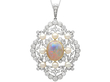 Antique Opal and Diamond Pendant with Pearls