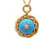 Victorian Gold Turquoise Pendant for Sale