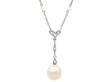 1920s Pearl Drop Necklace with Diamonds