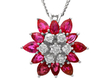 Floral Pear Cut Ruby Pendant - Vintage