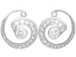 Diamond Twirl Earrings in White Gold - Vintage