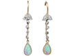 Cabochon Opal Drop Earrings - Victorian