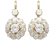 Diamond Cluster Drop Earrings in Yellow Gold