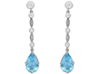 Antique aquamarine and diamond earrings