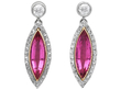 Marquise Cut Pink Tourmaline Earrings for Sale