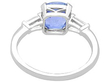 Blue Ceylon sapphire and platinum Engagement Ring back