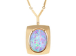 Vintage Opal Pendant Necklace in Yellow Gold