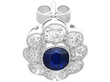Sapphire Cluster Stud Earring White Gold
