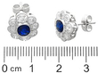 Sapphire Cluster Stud Earrings White Gold size