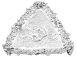 Rare Triangular Silver Salver