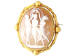 Victorian Three Graces Cameo Brooch in Gold