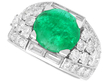 Cabochon Emerald and Diamond Cocktail Ring
