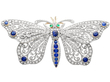 Large Victorian Sapphire and Diamond Butterfly Brooch