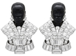 Art Deco Blackamoor Brooch with Diamonds