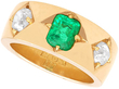 Emerald and Diamond Gold Band