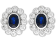 Antique Oval Sapphire and Diamond Earrings