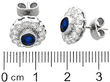 Antique Oval Sapphire and Diamond Earrings size