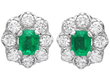 Oval Cut Emerald Cluster Earrings