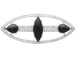 Navette Onyx and Diamond Brooch with Diamonds