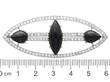 Navette Onyx and Diamond Brooch size