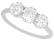 1920s 3 Stone Diamond Ring in Platinum