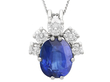 Vintage Cushion Cut Sapphire Pendant in White Gold