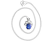 Vintage Cushion Cut Sapphire and diamond Pendant in White Gold