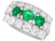 Vintage Octagonal Emerald and Diamond Ring