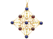 Victorian Yellow Gold Gemstone Pendant Brooch