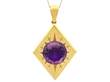 Kite Shaped Amethyst Pendant in Gold