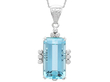 14 Carat Aquamarine Pendant Necklace in White Gold