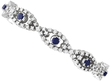 Blue Sapphire and Diamond Bracelet in White Gold