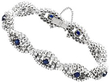 vintage Blue Sapphire and Diamond Bracelet in White Gold