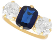 Victorian Sapphire Trilogy Engagement Ring in Gold