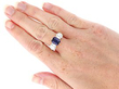 Victorian Sapphire Trilogy Engagement Ring in Gold wearing