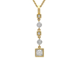Princess Cut Diamond Drop Pendant in Gold