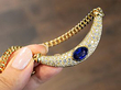 Yellow Gold Sapphire and Diamond Necklace