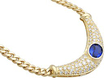 sapphire diamond yellow gold necklace