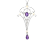 Art Nouveau Amethyst Pendant with Pearls