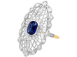 Ceylon sapphire diamond and yellow gold ring