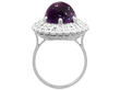 setting of Amethyst and Diamond White Gold Ring