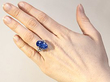 17 Carat Cushion Cut Ceylon Sapphire Ring wearing