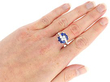 Floral Sapphire and Diamond Ring in White Gold wearing