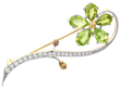 Antique Peridot Floral Brooch Pin for Sale 