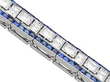 Antique Diamond and Sapphire platinum Line Bracelet