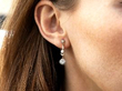 Victorian Diamond Drop Earrings in Ear