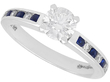 Solitaire Ring with Sapphire and Diamond Shoulders
