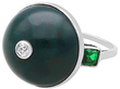 Antique Bloodstone Ring in White Gold Side View