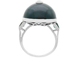 Antique Bloodstone Ring in White Gold