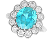 Blue High Zircon Cluster Ring in White Gold